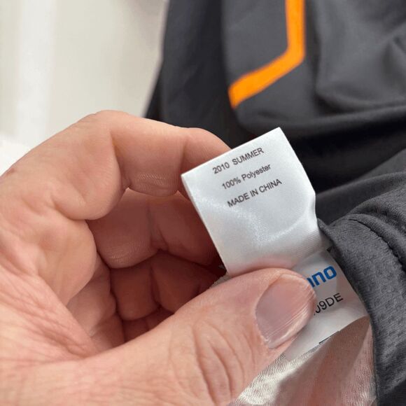 Shimano Cycling Jersey Mens Large 1/4 Zip Short Sleeve Black Oranage White - Picture 6 of 7